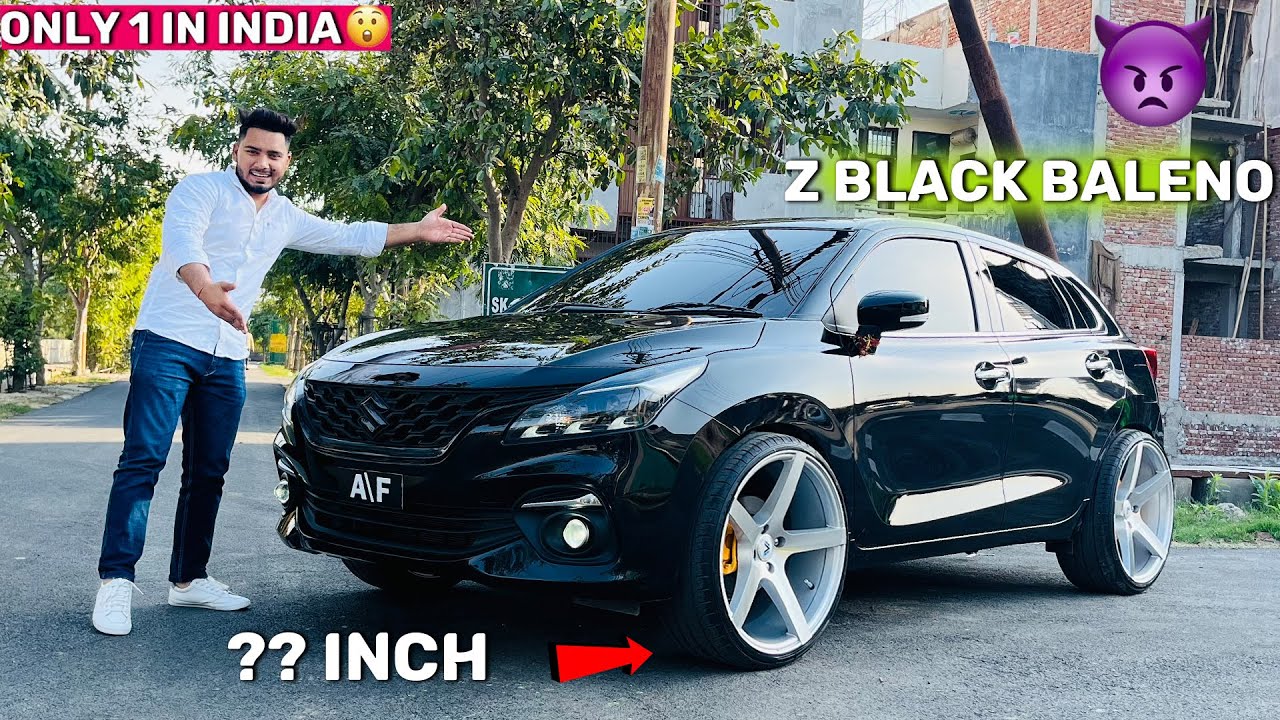BLACK Baleno ❤️😱इस Car का तो रुतबा ही अलग हे🔥 Z BLACK Baleno Zeta Cng Modified 18inch Alloy Wheels