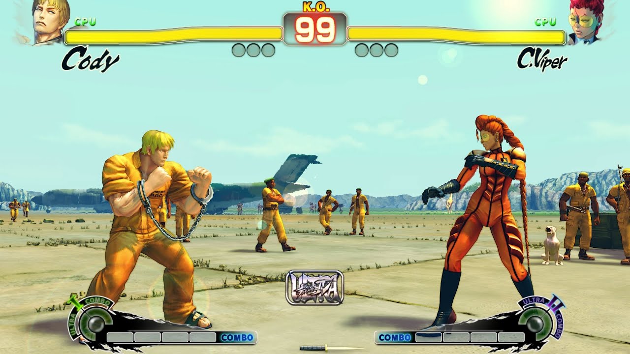 Cody vs C. Viper! Street Fighter 4 CPU vs CPU