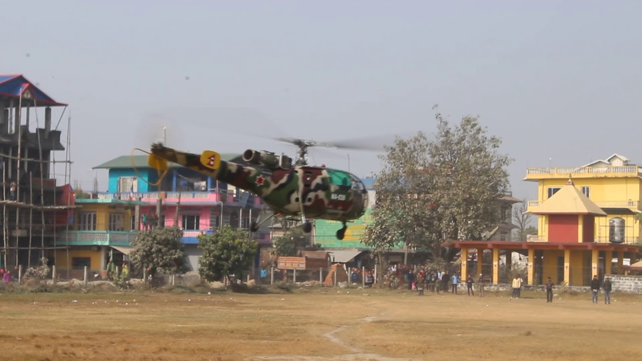 Nepal Army helicopter landing in chitwan | Nepal | visitnepal 2020
