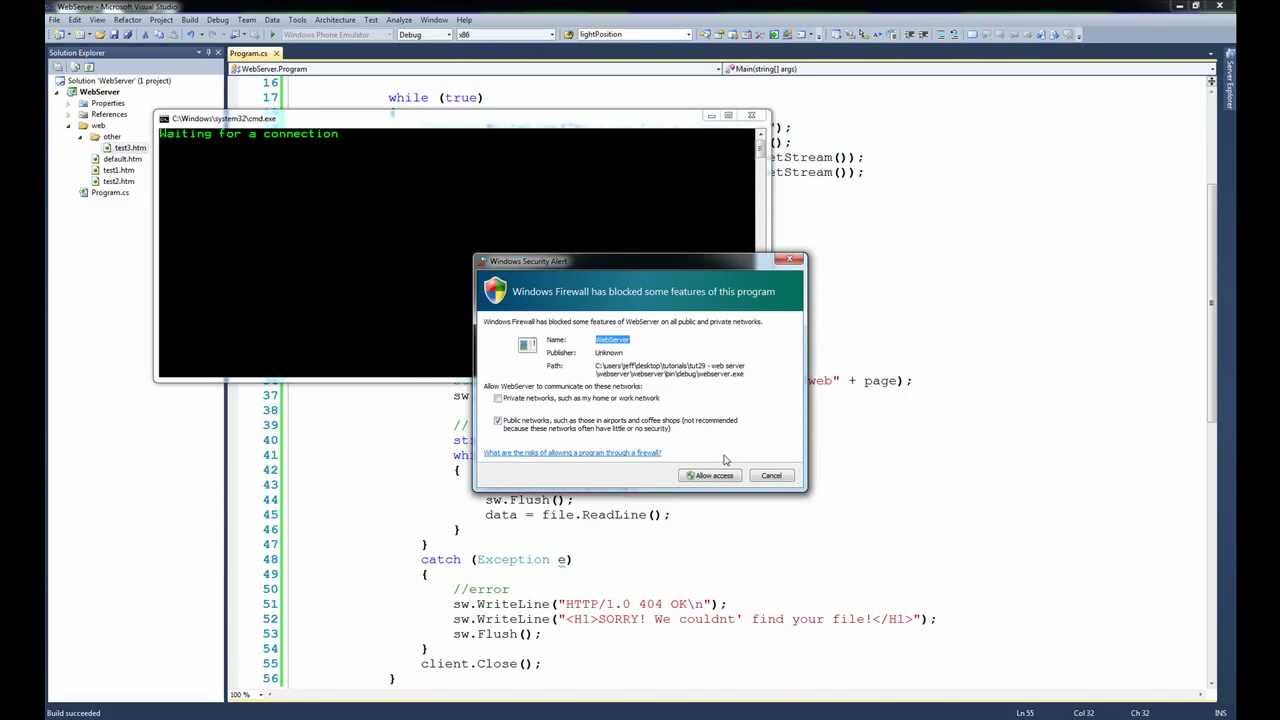 Tutorial 22.3 - Network Programming in C#, TcpListener