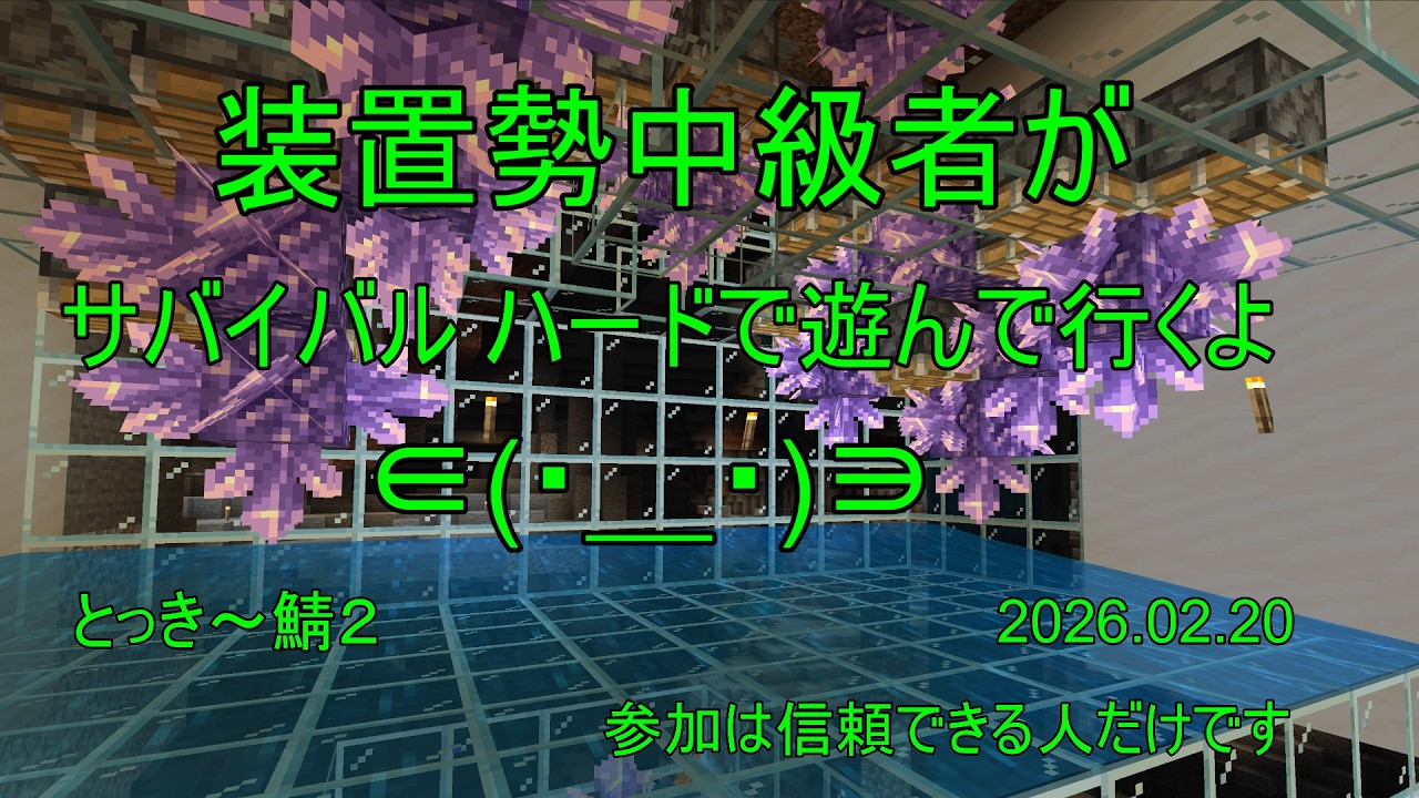 【 マイクラ 統合版 】 ネザークォーツが欲しいからネザーに行きたい とっき～鯖２　2026.02.20