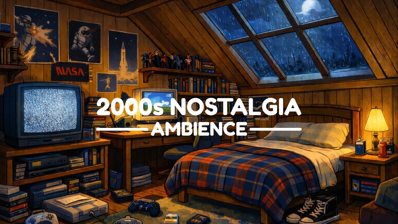 Early 2000s Bedroom Ambience | Rainy Night Nostalgia | Going Back to the Year 2000