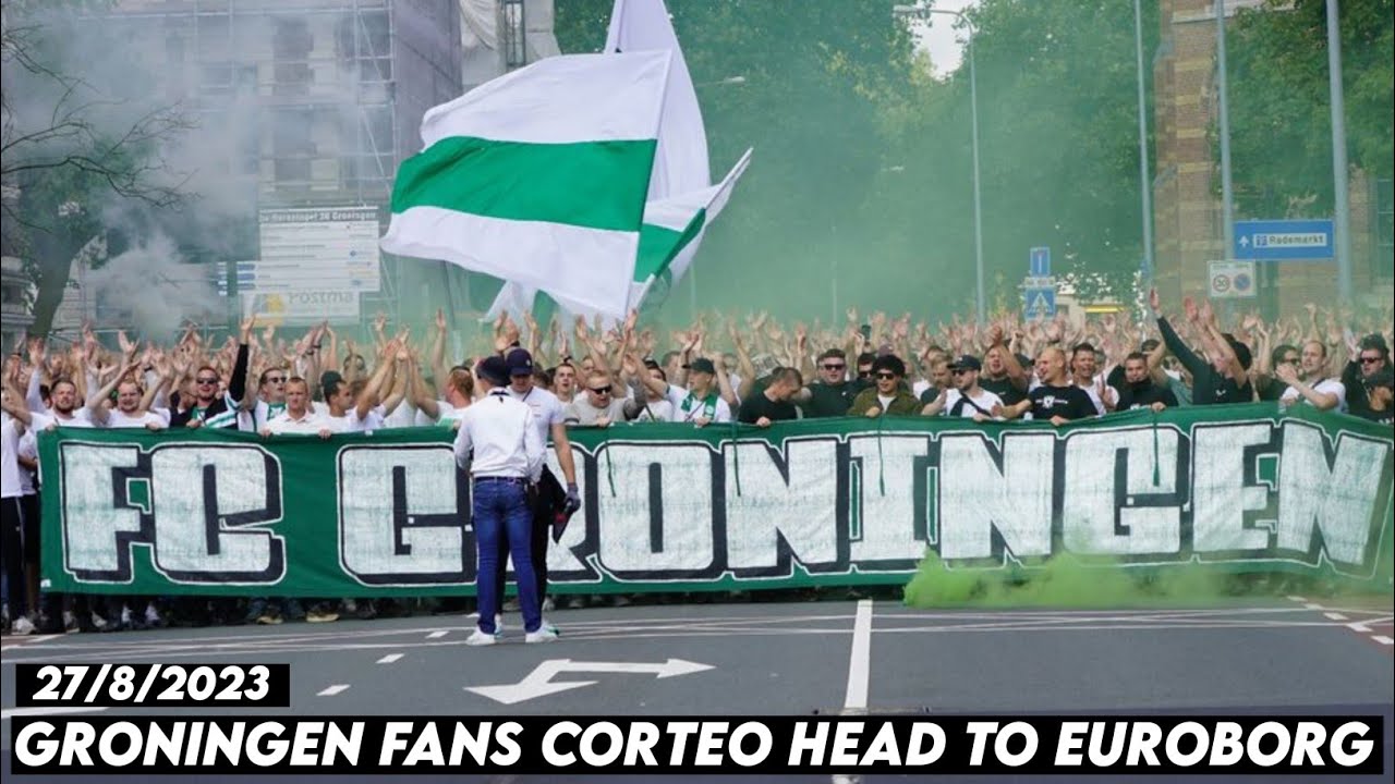 GRONINGEN FANS CORTEO HEAD TO EUROBORG || FC Groningen vs Willem II 27/8/2023