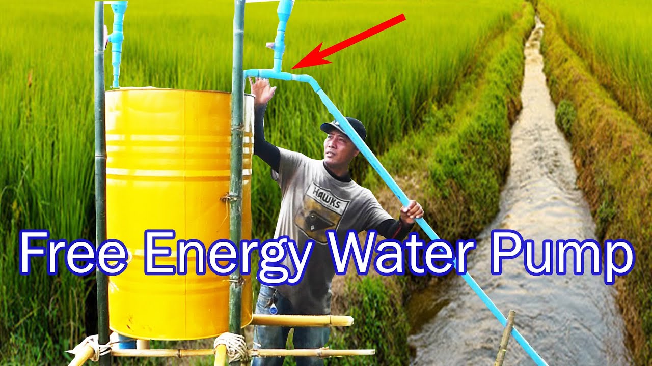 How to make Free Energy Water pump single Tank for rice and corn field | Pump without Electricity