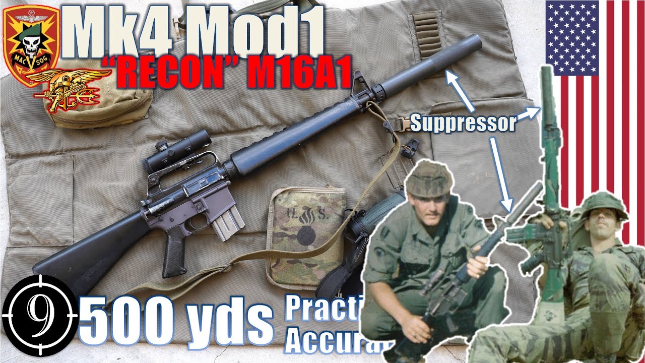 «LRRP Recon» M16A1 [Mk4Mod0] времён Вьетнама на дистанции 500 ярдов: практическая точность