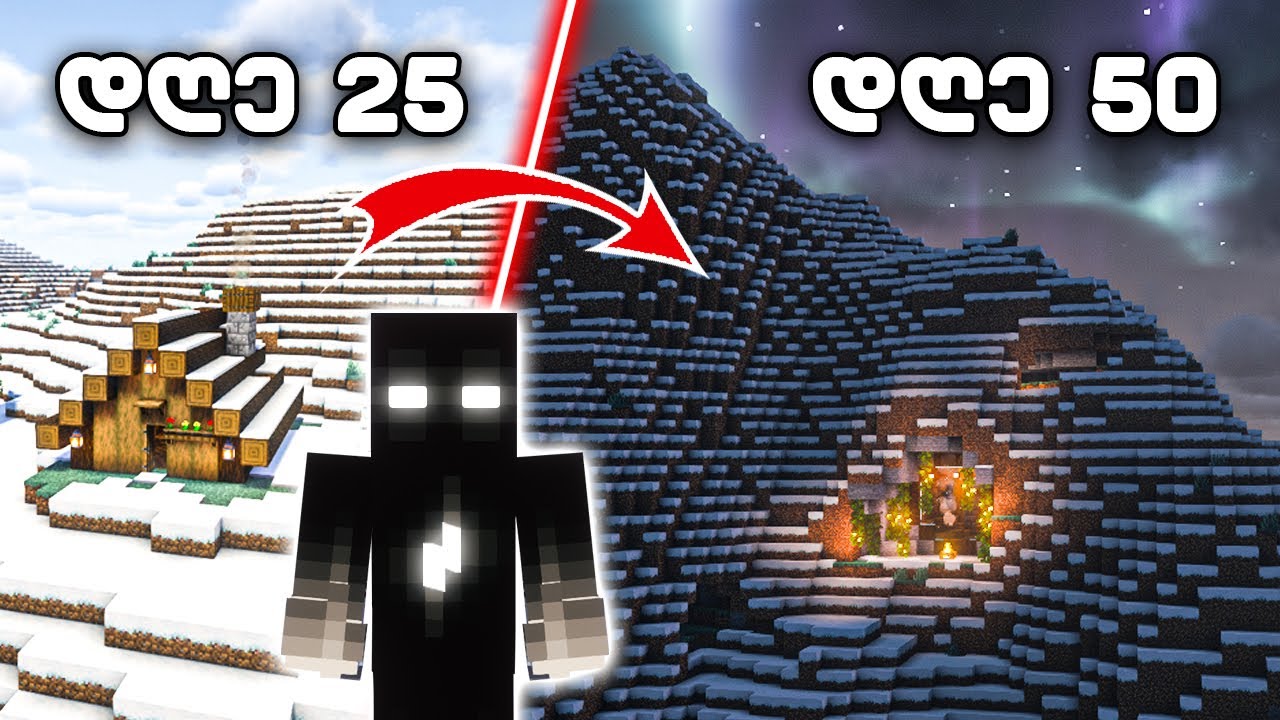 გადარჩე 100 დღე ! ზამთარში MINECRAFT HARDCORE | ნაწილი 2