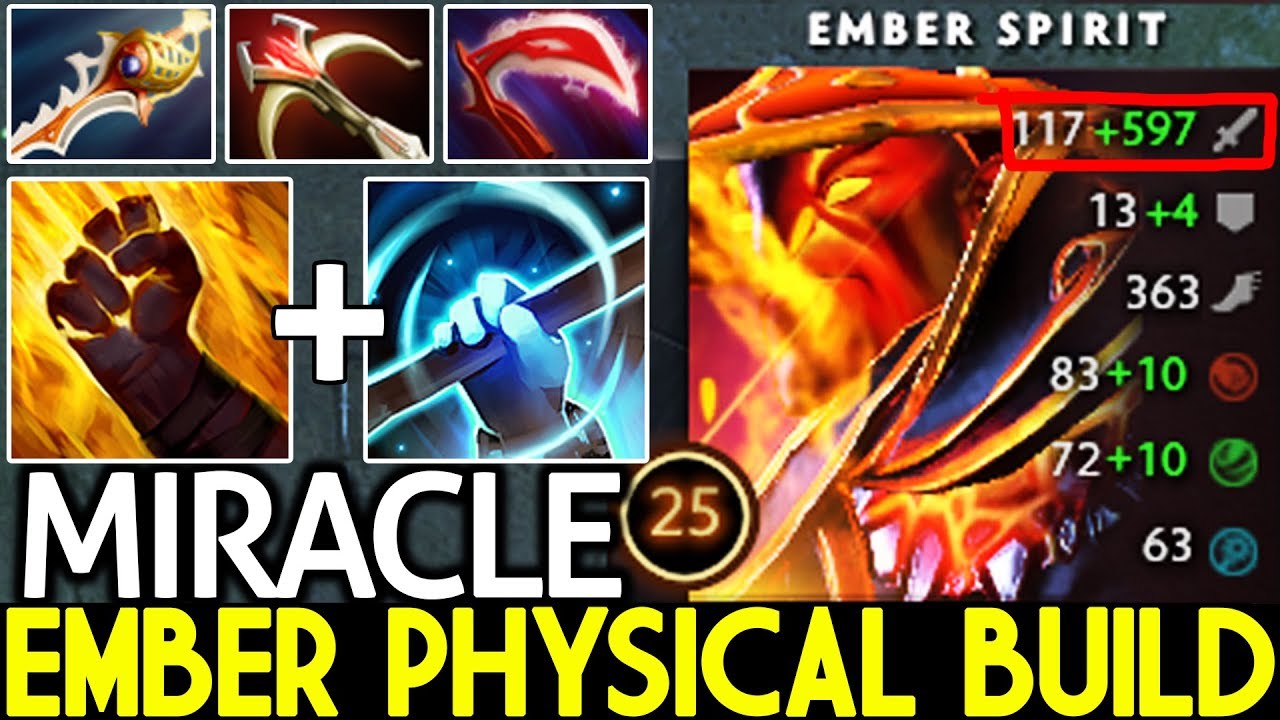 Miracle- [Ember Spirit] Ember 100% Physical Build 700 Damage/Hit 7.21 Dota 2