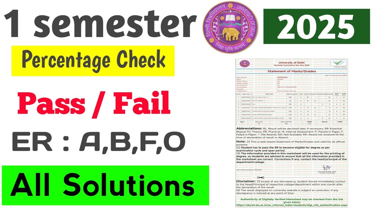 SOL First Semester Result Pass / Fail How to Check_2025 | Sol  Percentage Calculation Explain 2025