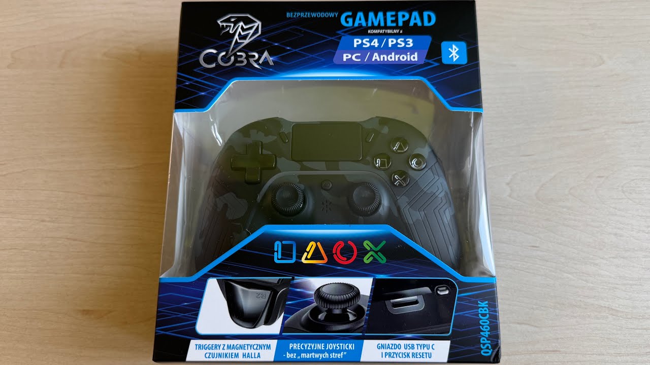 Bezprzewodowy pad/kontroler COBRA do PS3/PS4/PC/Android (Deltaco gamepad rebrands)