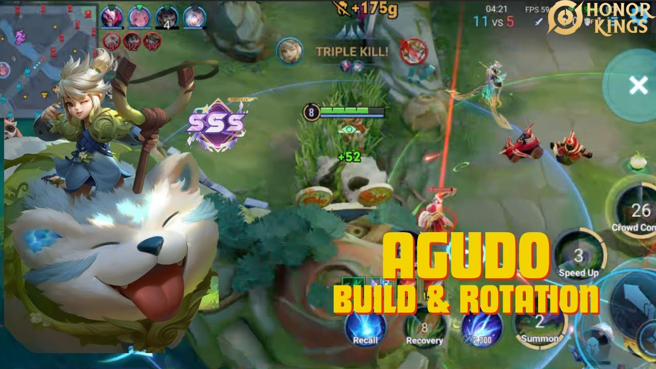 TRY THIS FULL DAMAGE AGUDO BUILD TO GET TRIPLE ⭐️ | FULL GAMEPLAY | HONOR OF KINGS