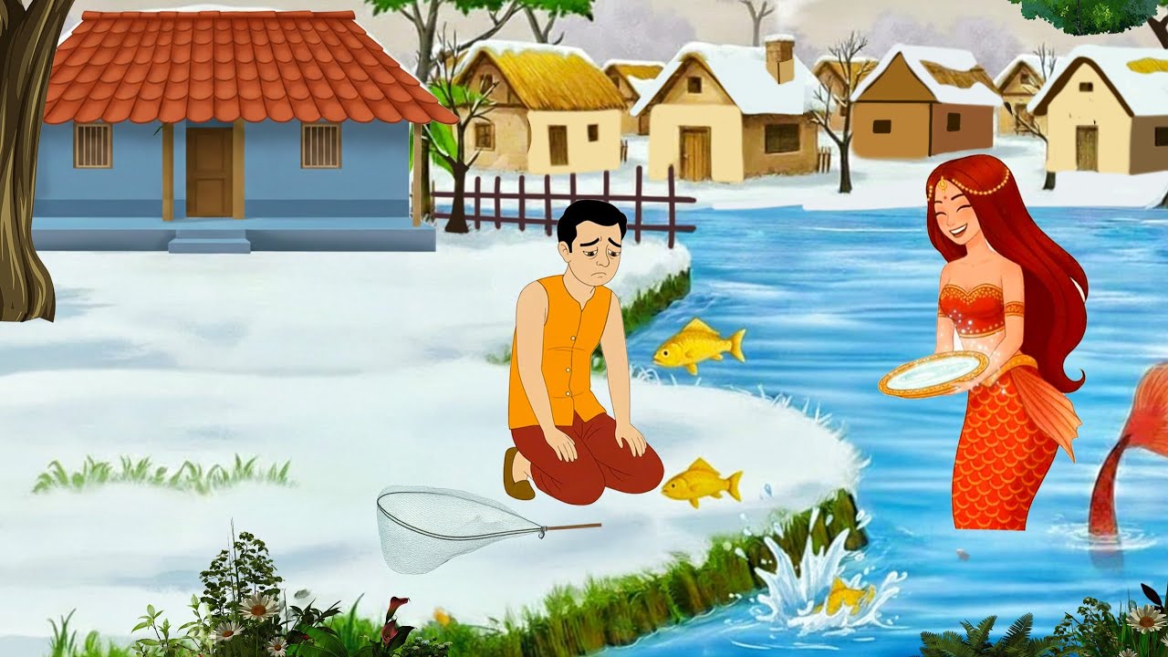 रामू लकड़हारे की परीक्षा ओर जादुई जलपरी /Hindi Cartoon Story|#story#moralstories#animation #cartoon