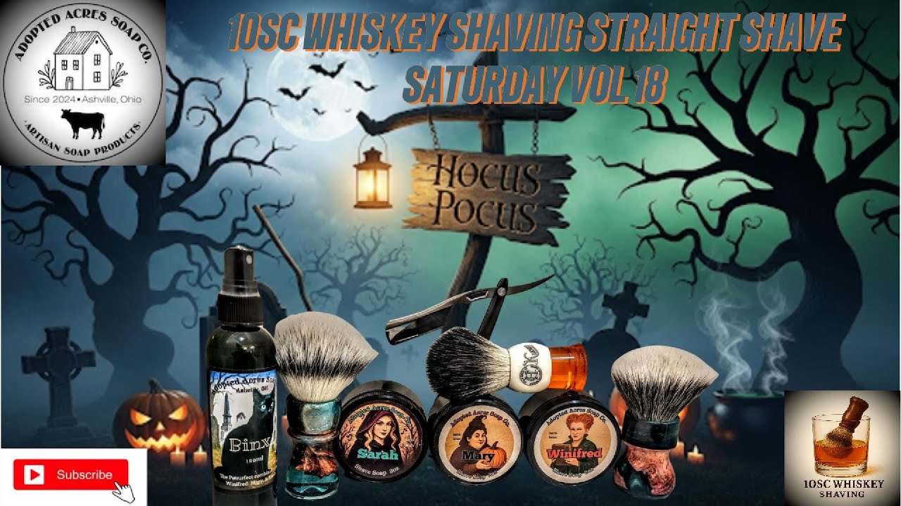 10SCWhiskey Shaving | Straight Shave Saturday Vol 18 | Adopted Acres | Sanderson Trio | Tedalus |