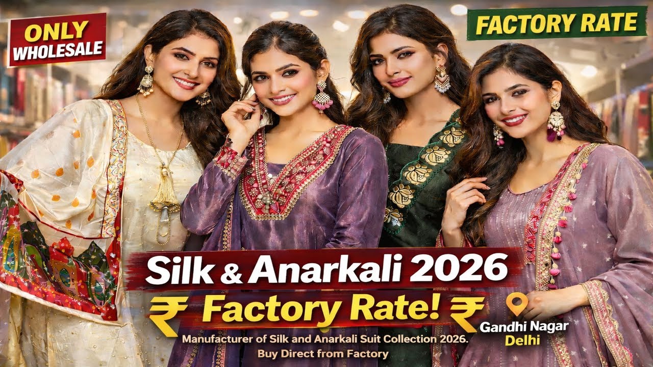 Latest Silk & Anarkali Suits 2026 😍 | Factory Price | Gandhi Nagar Wholesale
