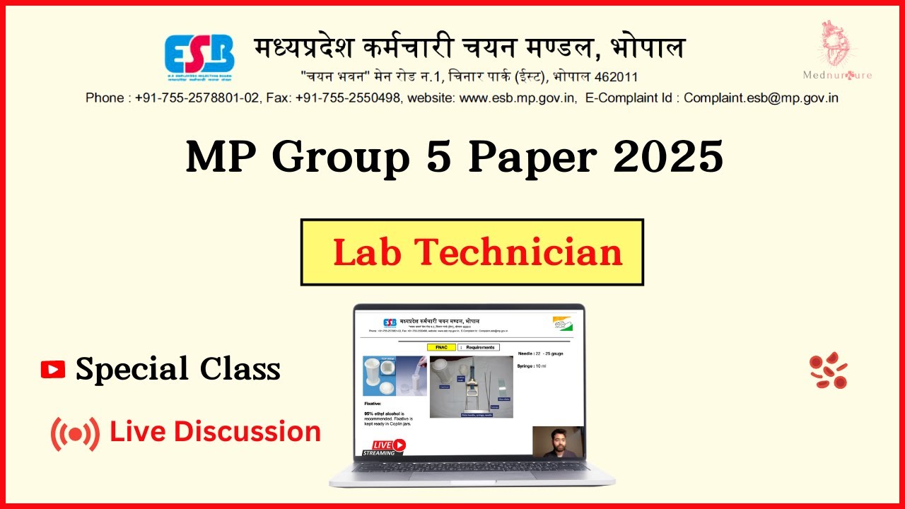 MP group 5 2025 Lab Technician Paper discussion live | Special Class | By madhukar sir