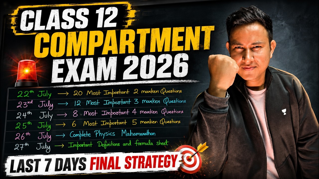 Class 12 Physics Compartment Exam 2026 | Last 7 Days Ultimate Strategy 🔥 | Ab Pass Pakke!