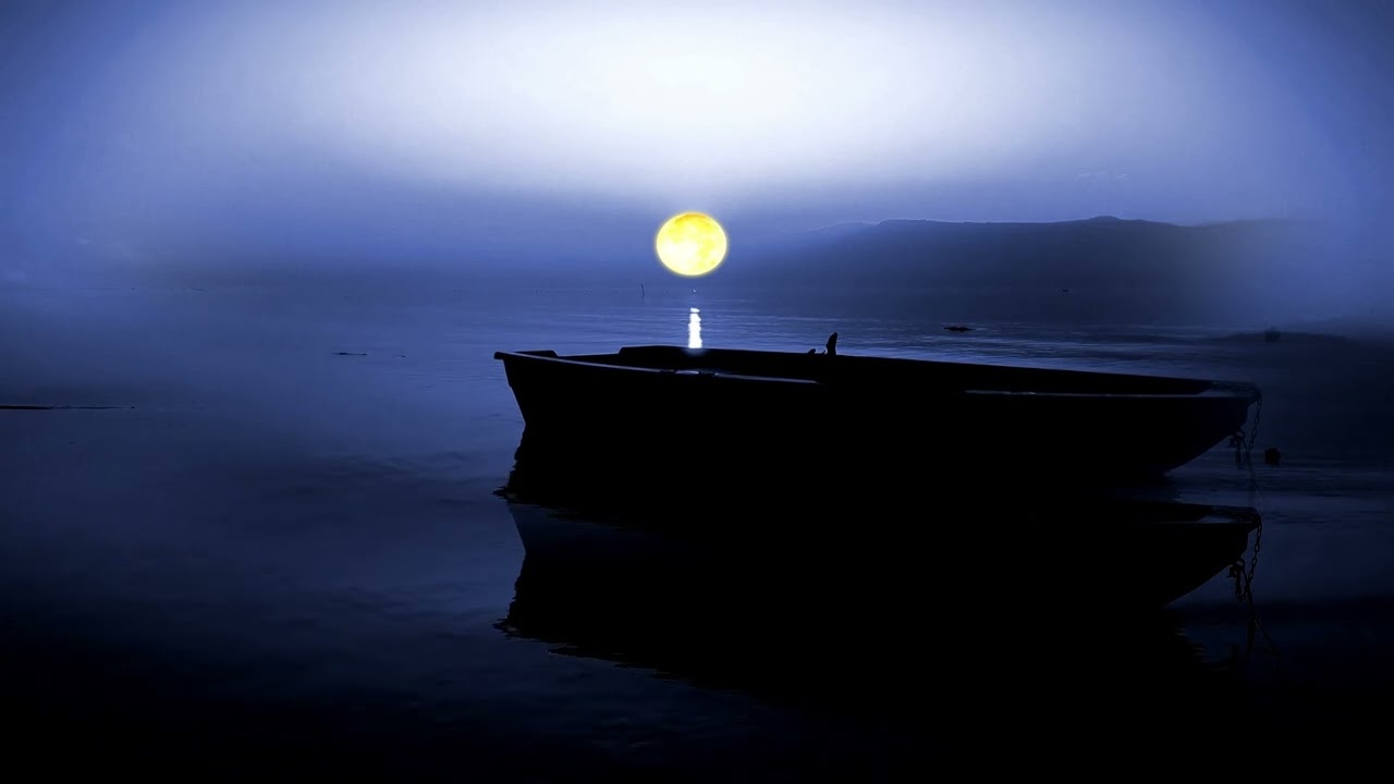 Relaxation Series: Water, Boat, Moon. Sleep #Sleepvideo #sleepmusic #relaxationmeditation