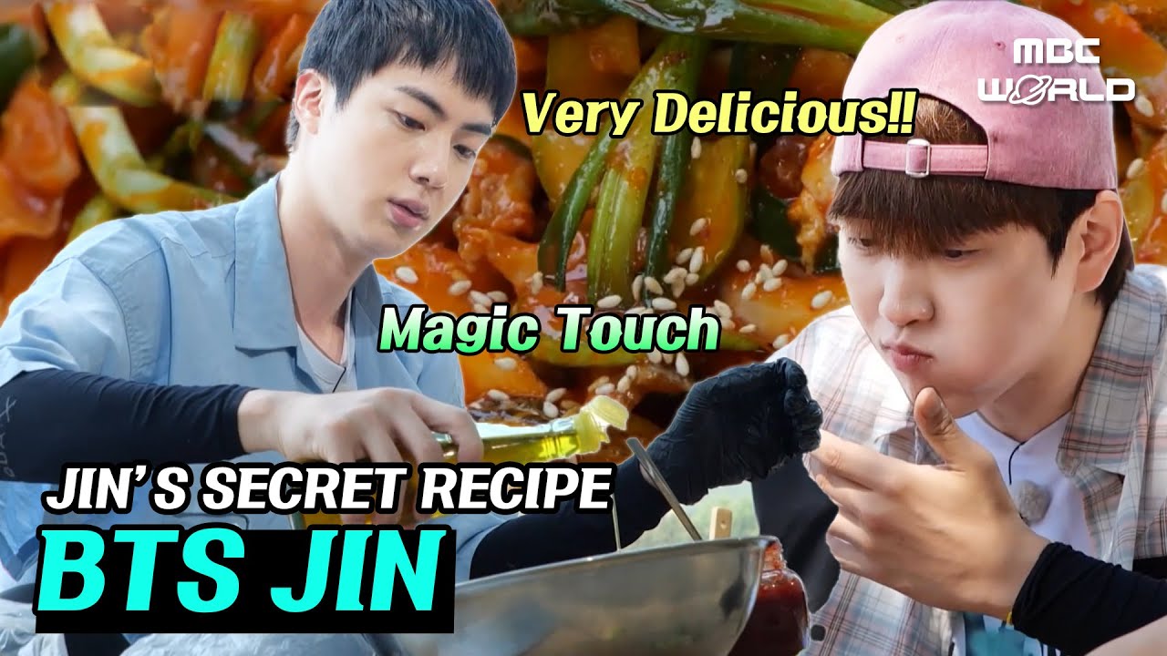 [ENG/JPN/ESP] Jin has the magic touch!! Korean food special recipe in Lost Island #BTS #JIN