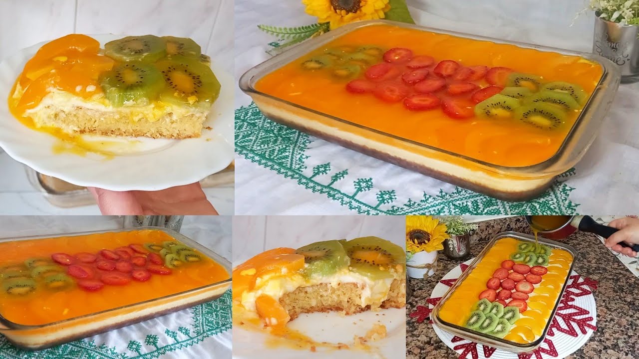 اسهل واسرع بسبوسة بالكريمة وفواكه ممكن توجدي لطبلة العيد والبنة يا سلاام متشبعوش منها 🥰🥰🥰