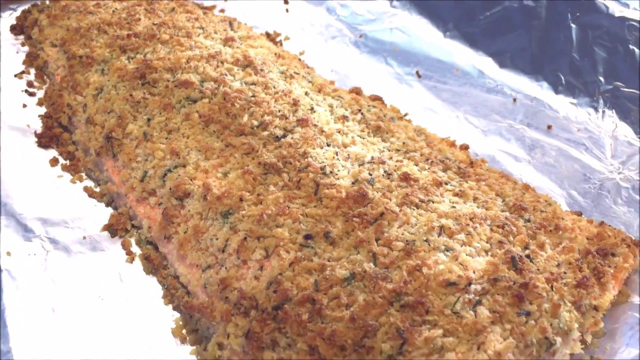 Baked Crispy Crumbs Salmon