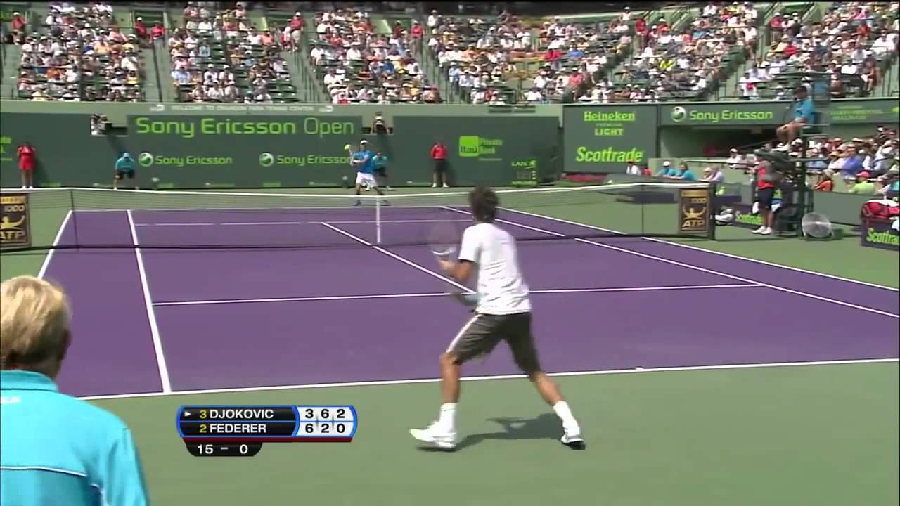 Federer Racket Smash vs. Djokovic Miami 2009
