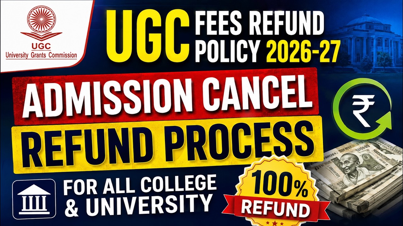 Full Fees Refund by Colleges | UGC Refund Policy 2026-27 | 100% Refund is Mandatory