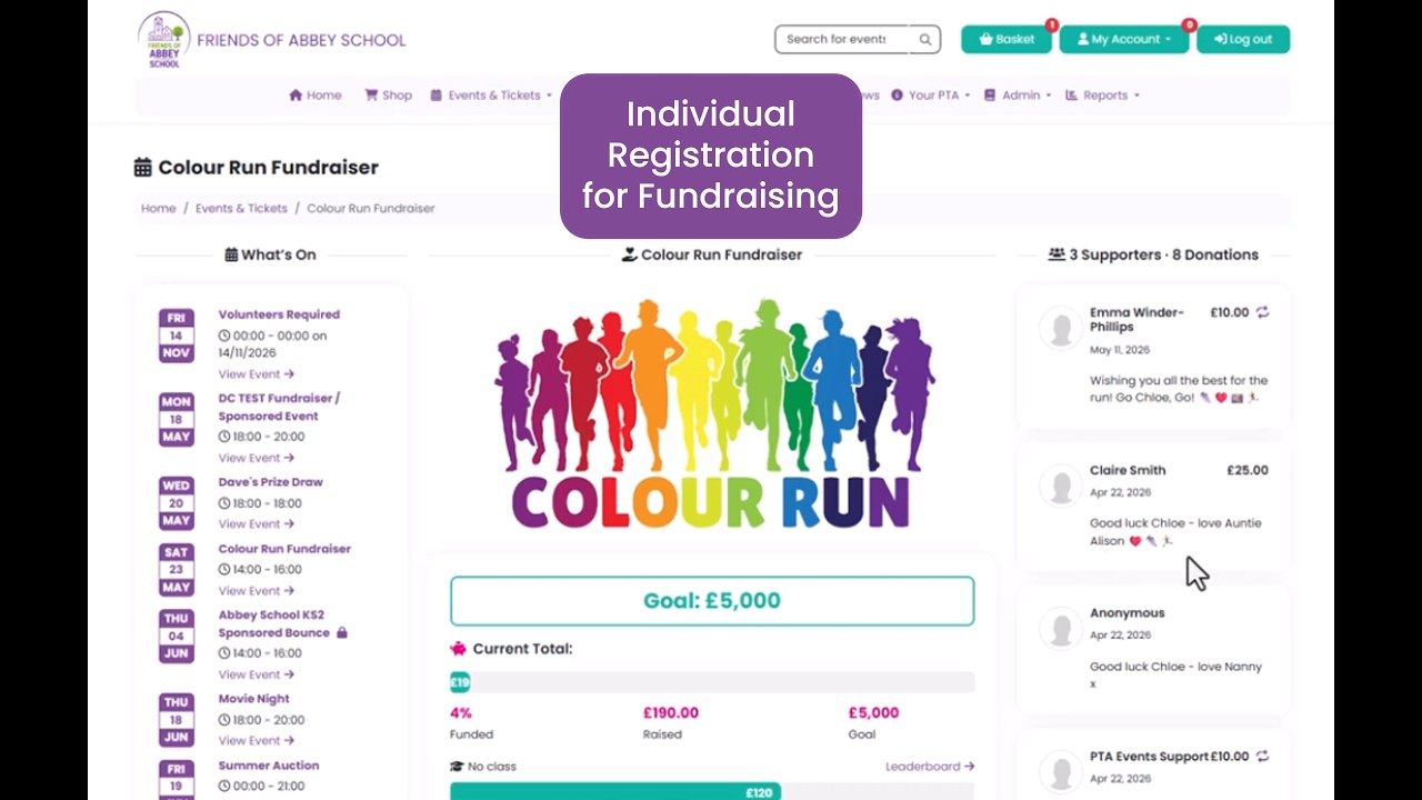 PTA Events Tutorials - How does Individual Fundraising work