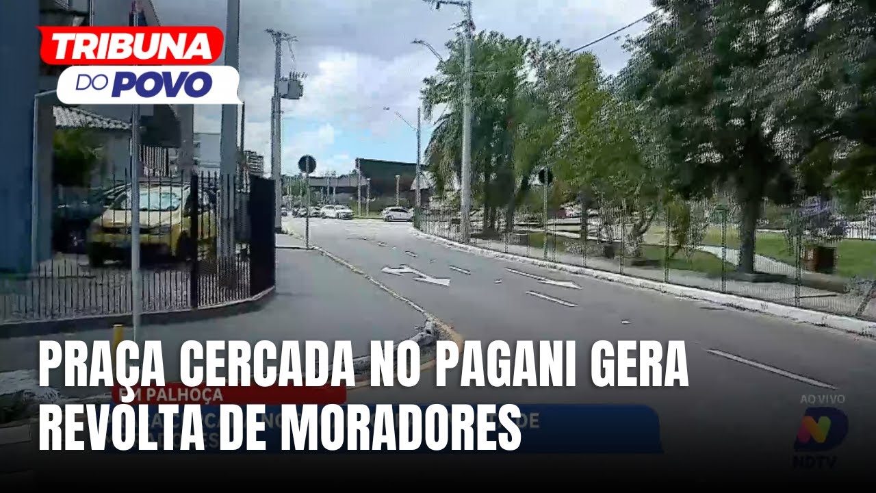 Praça cercada no Pagani gera revolta e dificulta passagem em Palhoça