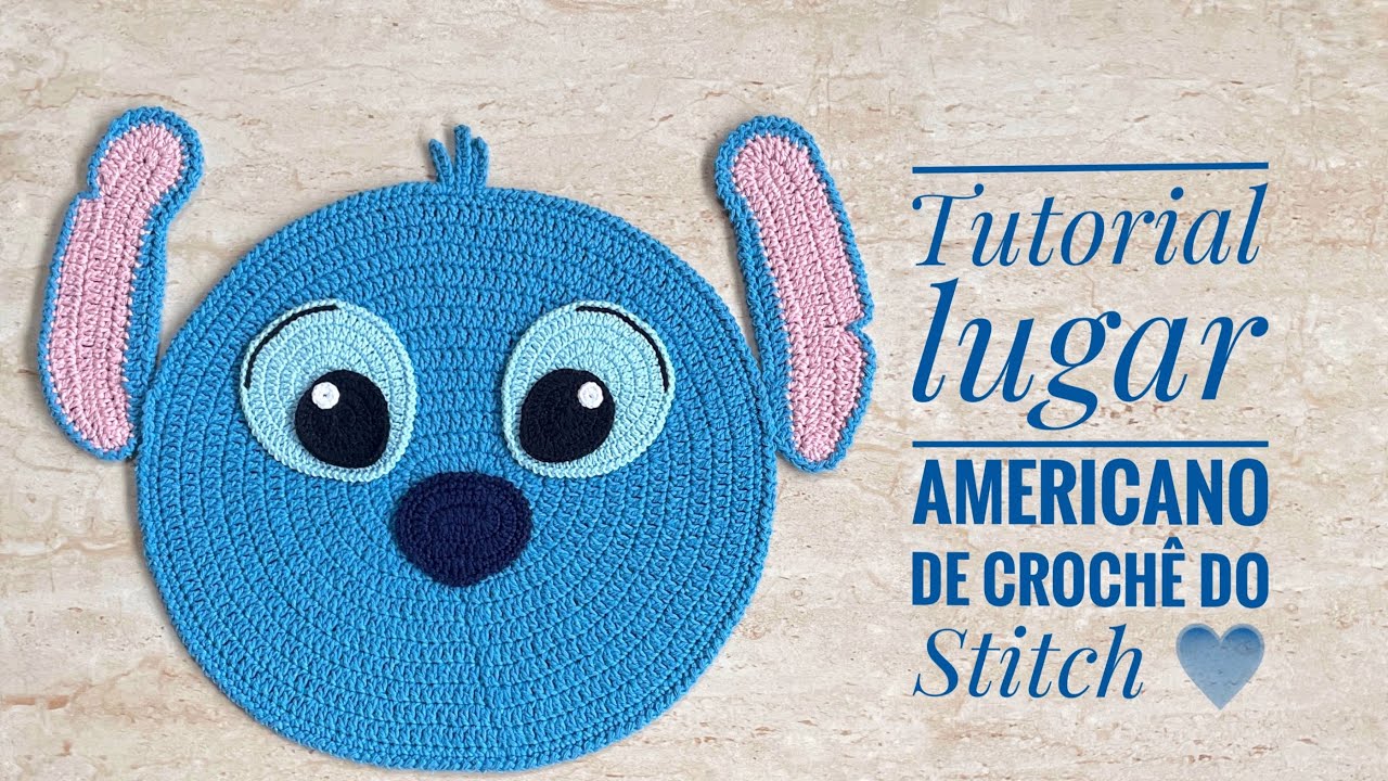 Parte 1/3. Americano de crochê do Stitch/ base oval sem marcação/ Sousplat de crochê do Stitch.