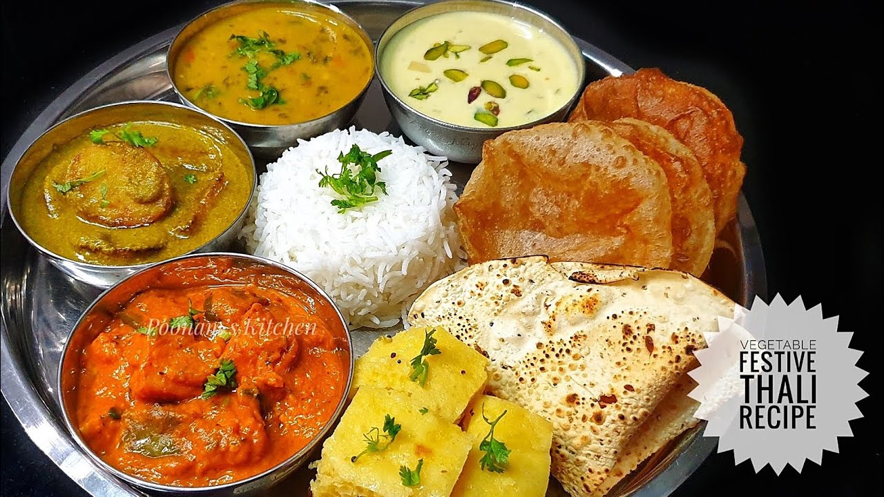 Vegetable Thali Recipe - Diwali Special Thali Recipe/ Gujarati Thali Recipe/Full Indian Thali Recipe