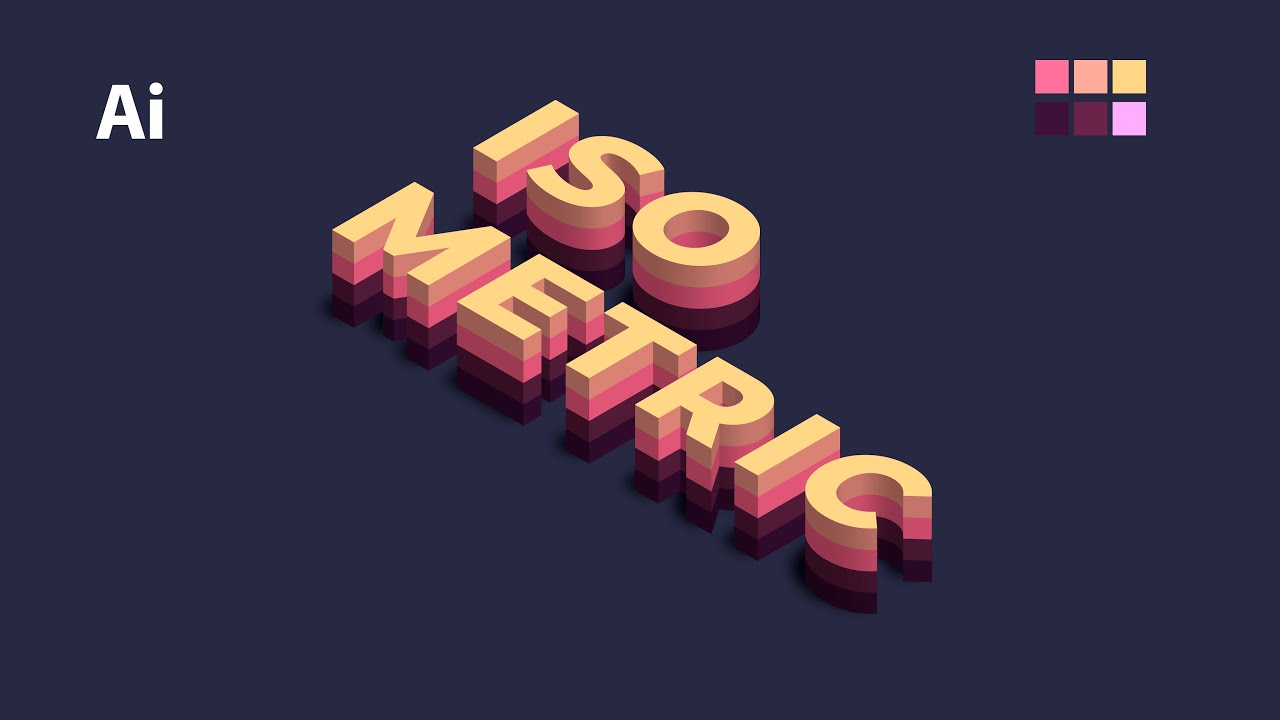 Cómo crear un efecto de texto isométrico en Adobe Illustrator | Texto 3D illustrator