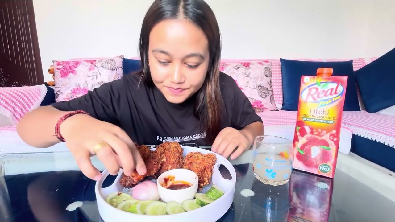  My first Mukbang in YouTube the Best Crispy & Tasty Fried Chicken /Homemade🍗🍗