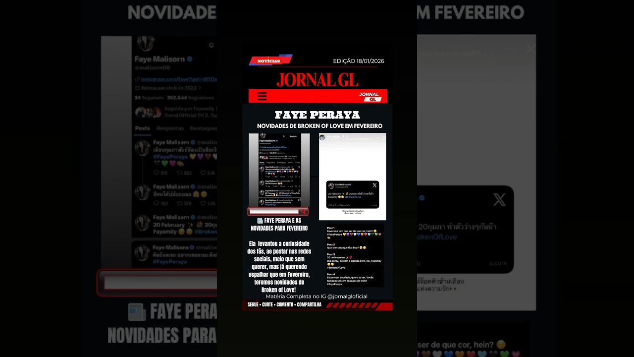 FAYE PERAYA E AS NOVIDADES DE BROKEN OF LOVE EM FEVEREIRO. 