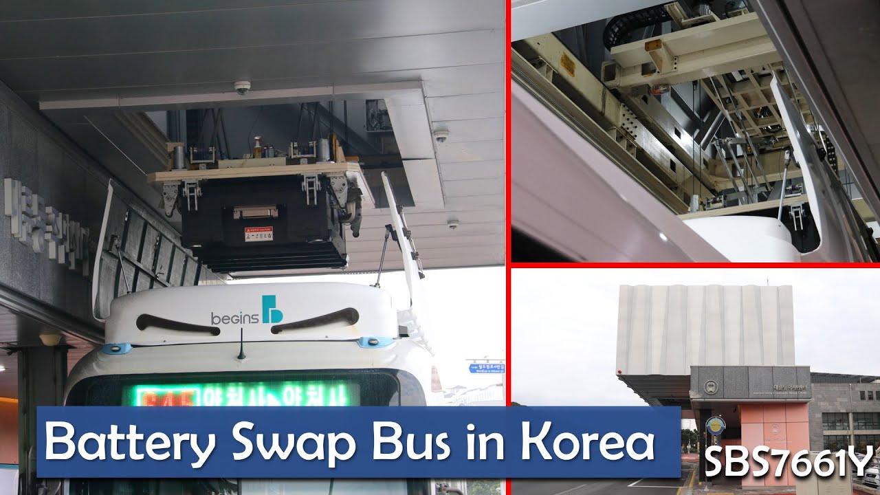 [Korea] Electric Bus Battery Swapping Station in Jeju  |  Edison Motors eFIBIRD BSEV