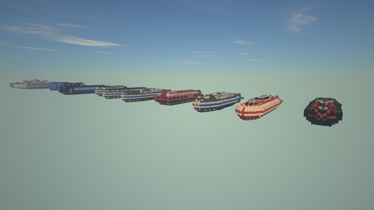 Minecraft Airship Pirates: Ship Size Comparison