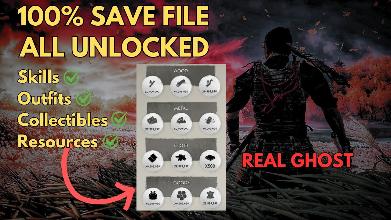 100% Save File for Ghost of Tsushima