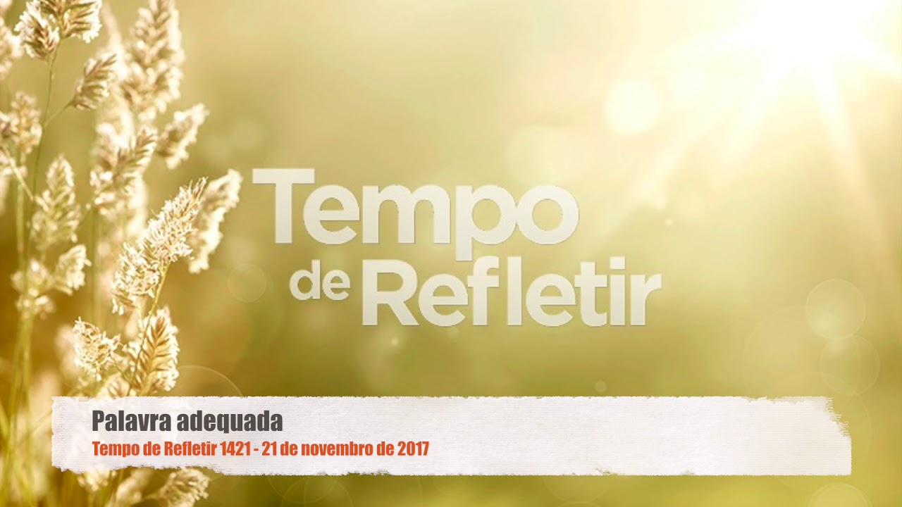 Tempo de Refletir 1421 - Palavra adequada