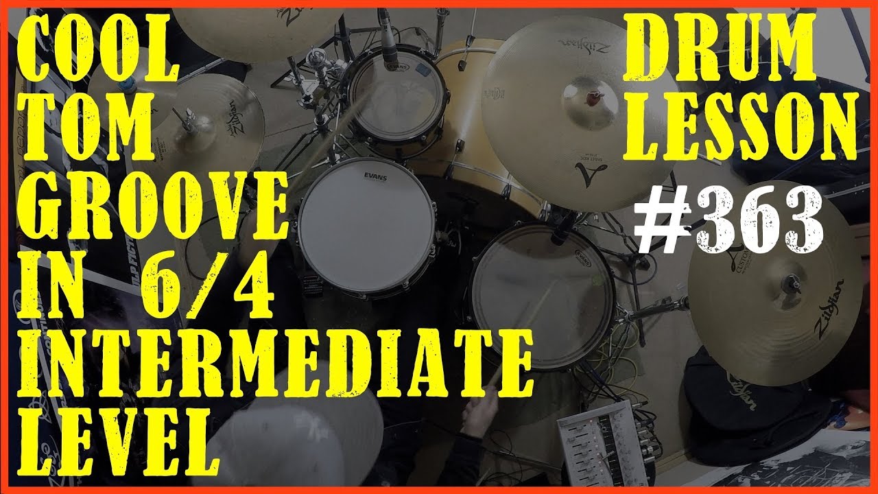 Cool Drum Beat On The Toms In 6/4 - Intermediate - Drum Lesson 