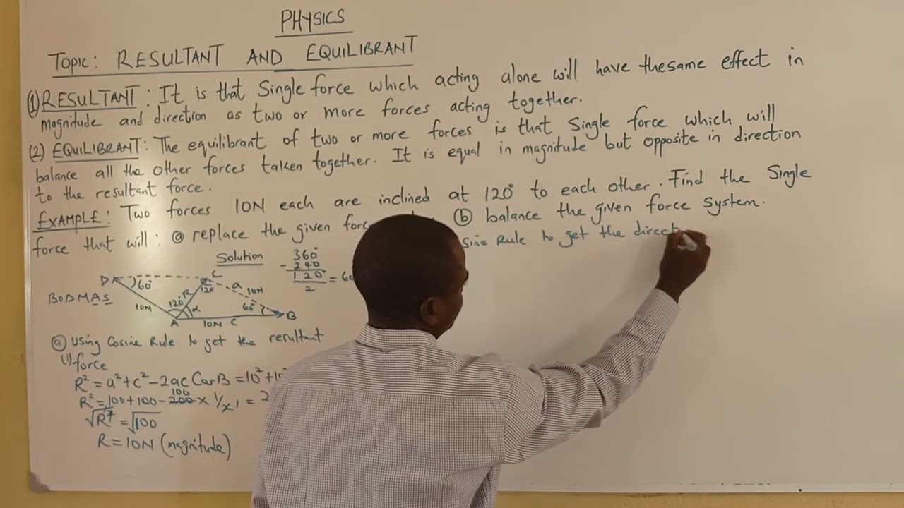 Physics : Solved Problem on the Resultant and Equilibrant Forces (SS2)