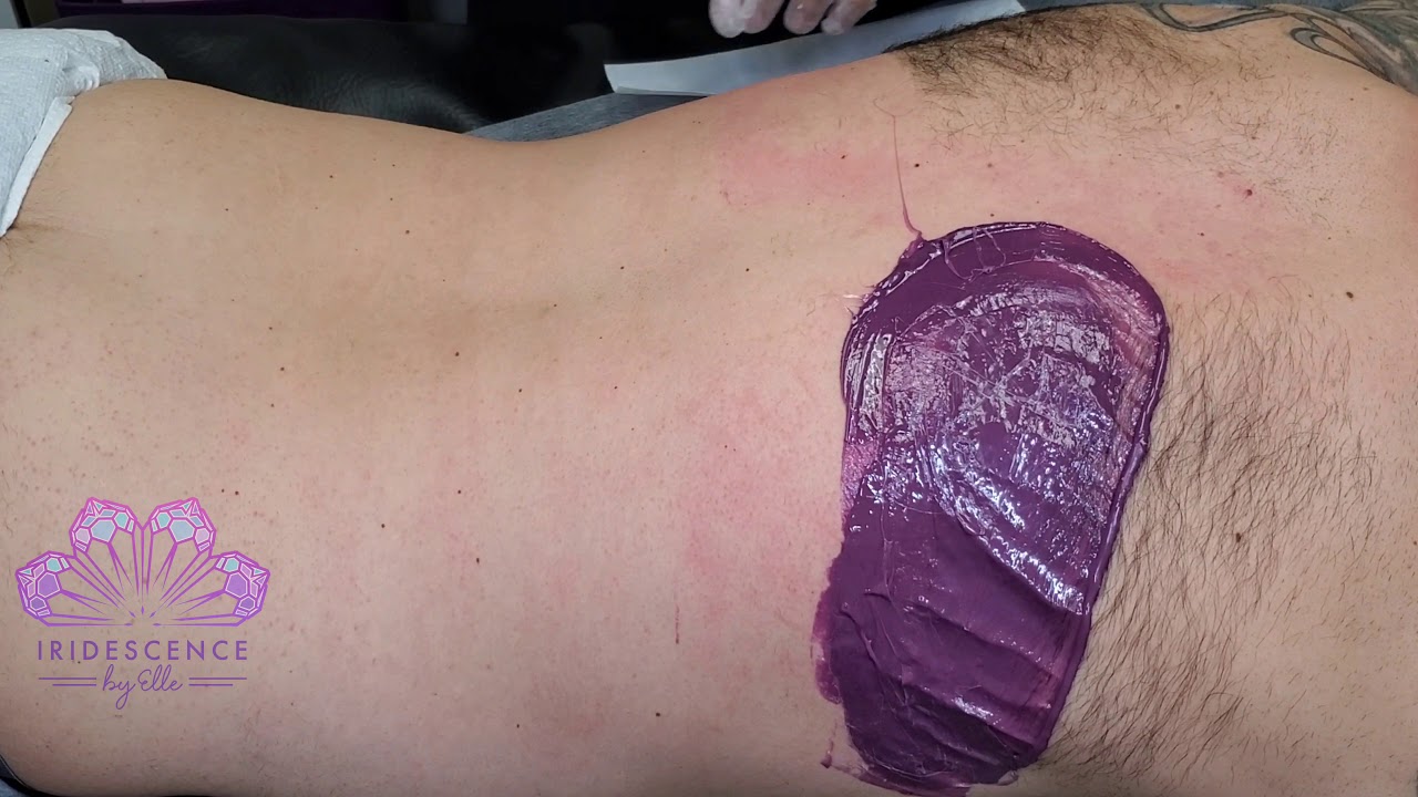 Full back wax using soft wax & italwax plum
