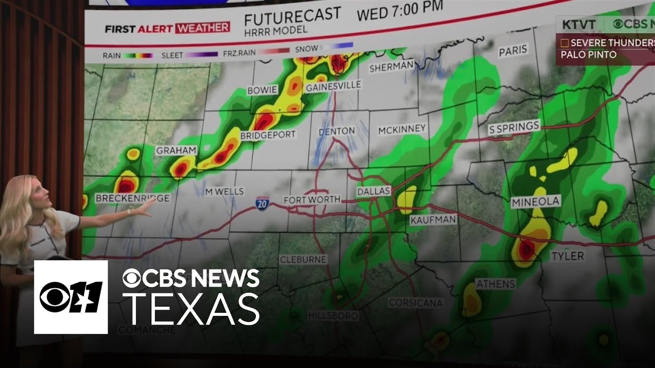 Hail up to tennis-ball size reported as storms move into North Texas