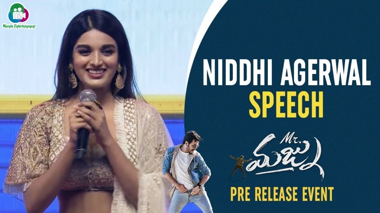 Nidhhi Agerwal Speech | Mr Majnu Pre Release Event | Akhil Akkineni | Jr NTR | Nagarjuna | Chaitanya