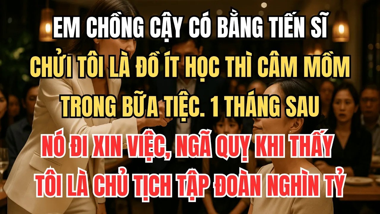 Em Chồng Tiến Sĩ Chửi Tôi Ít Học, 1 Tháng Sau Đi Xin Việc, Nó Ngã Quỵ Khi Biết Tôi Là CHỦ TỊCH.
