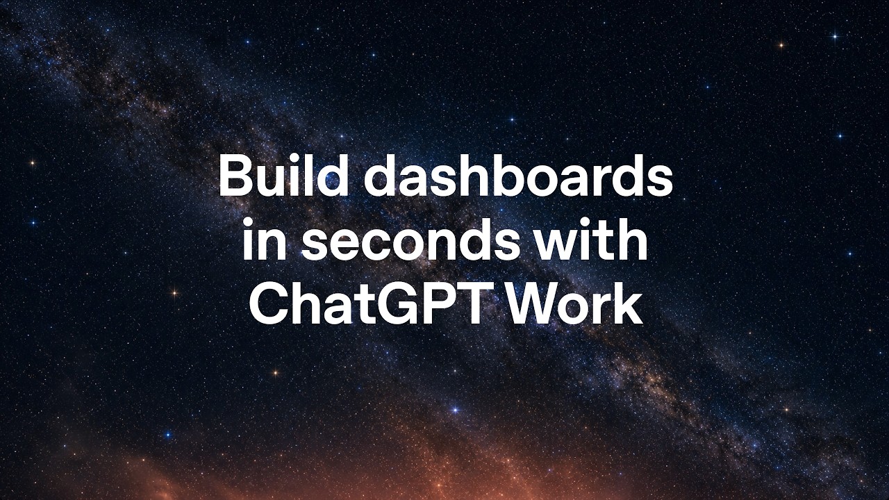 Use ChatGPT Work to build dashboards from a business question