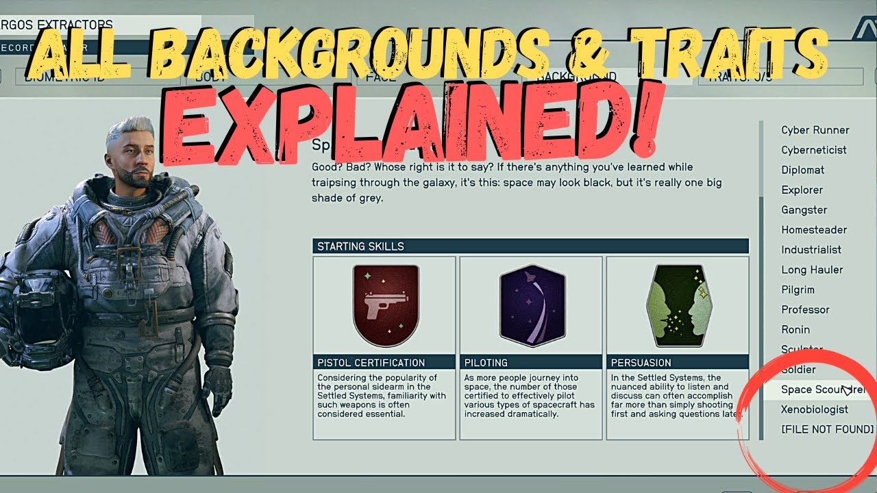 Starfield: ALL BACKGROUNDS and TRAITS