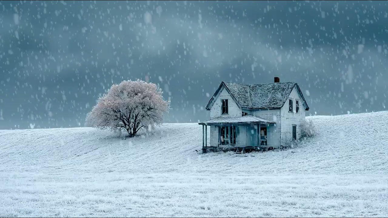Snow falling slowly on a quiet night | Winter ambience sounds to calm anxiety and sleep better
