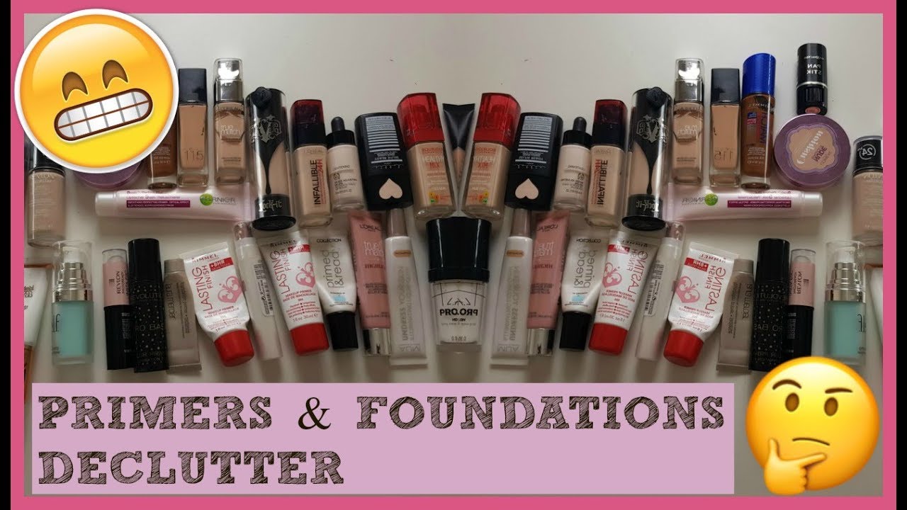 MAKEUP DECLUTTER 2018 | PRIMERS & FOUNDATIONS ♡♡♡