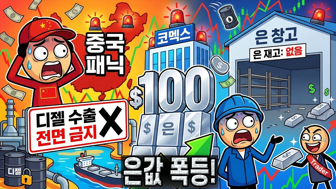 🚨은 재고 바닥! 코멕스와 중국 초비상. 중국 패닉: 은값 100달러를 절대 보장하는 디젤 수출 전면 금지 사태!