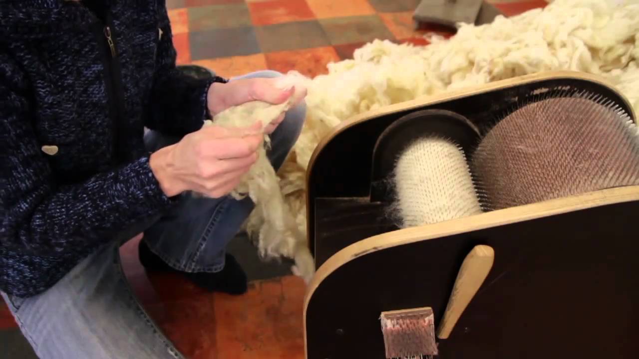 Working on a Drum Carder