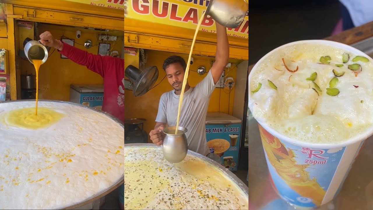 Massive Malai Kesar Hot Milk in Chennai | Tamil Nadu Street Food