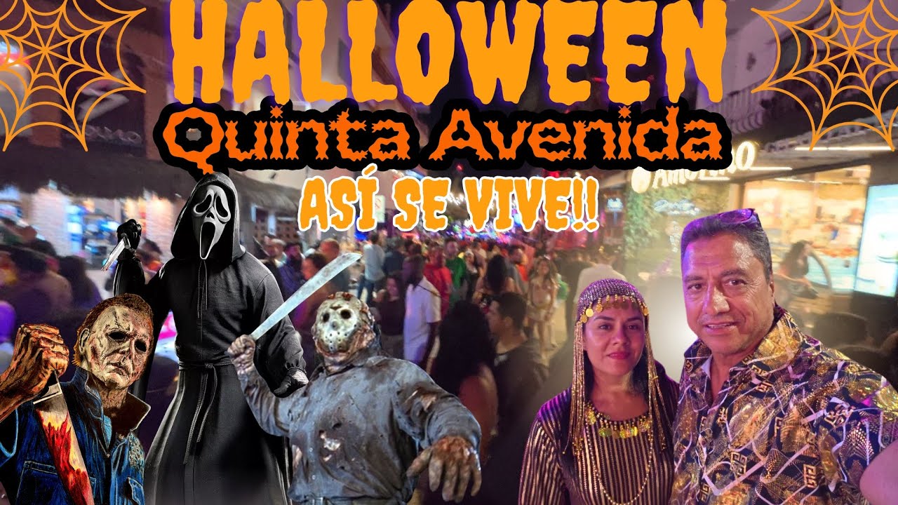 Así se vive Halloween y Día de Muertos en Playa del Carmen 🎭🎃 | Quinta Avenida llena de vida